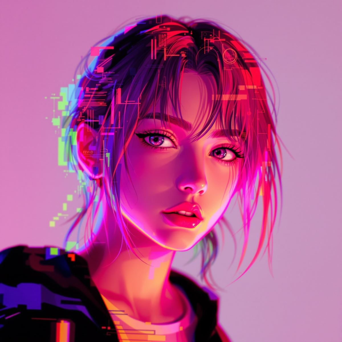 classic scene style avatar PFP with colorful layered expression