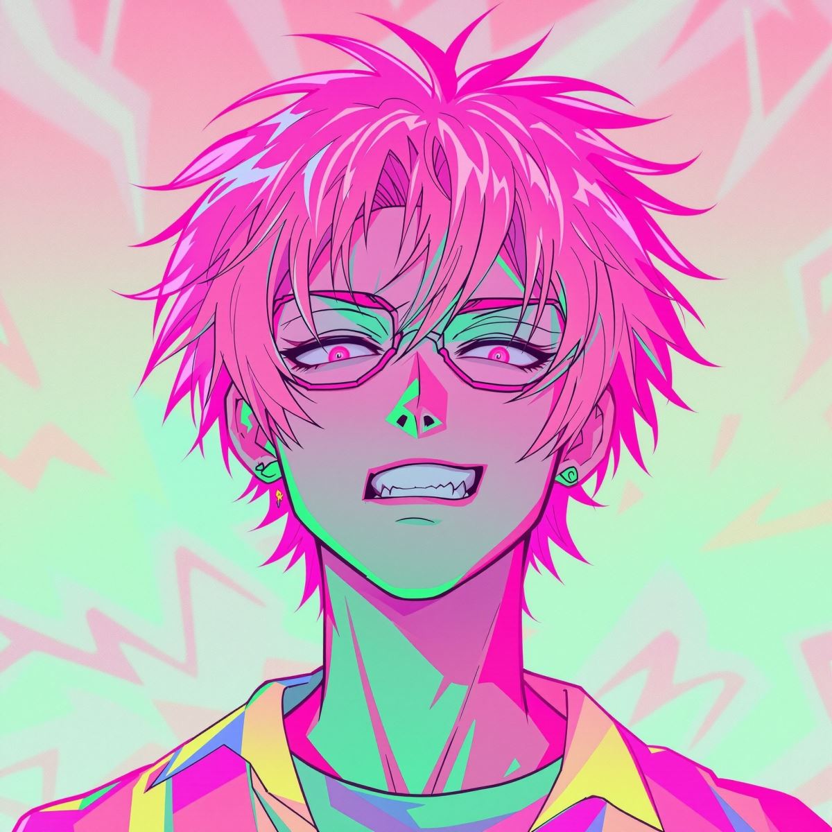 wild expression scene PFP avatar with uncontrolled aesthetic presence