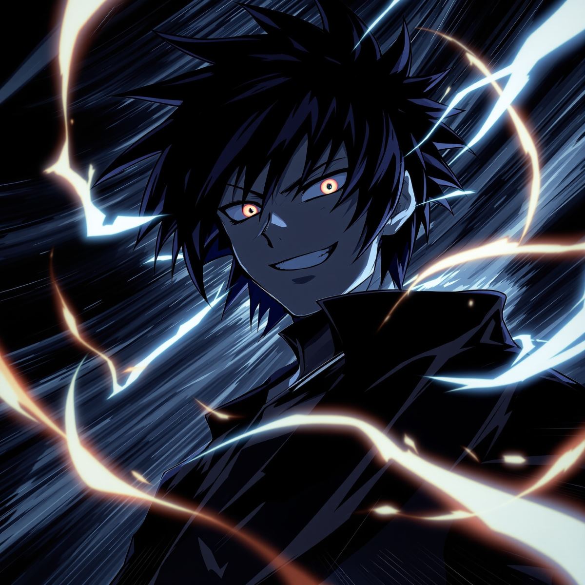 Shidou PFP with apex strike energy and aggressive anime presence