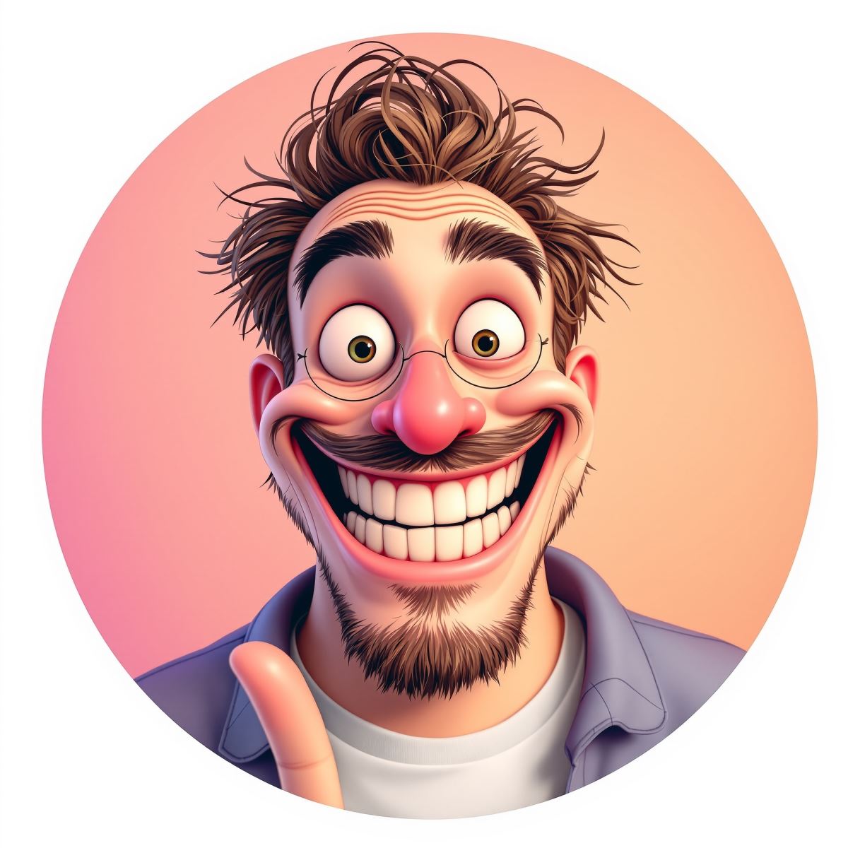 Silly avatar designed for cheerful clarity and expressive playful identity
