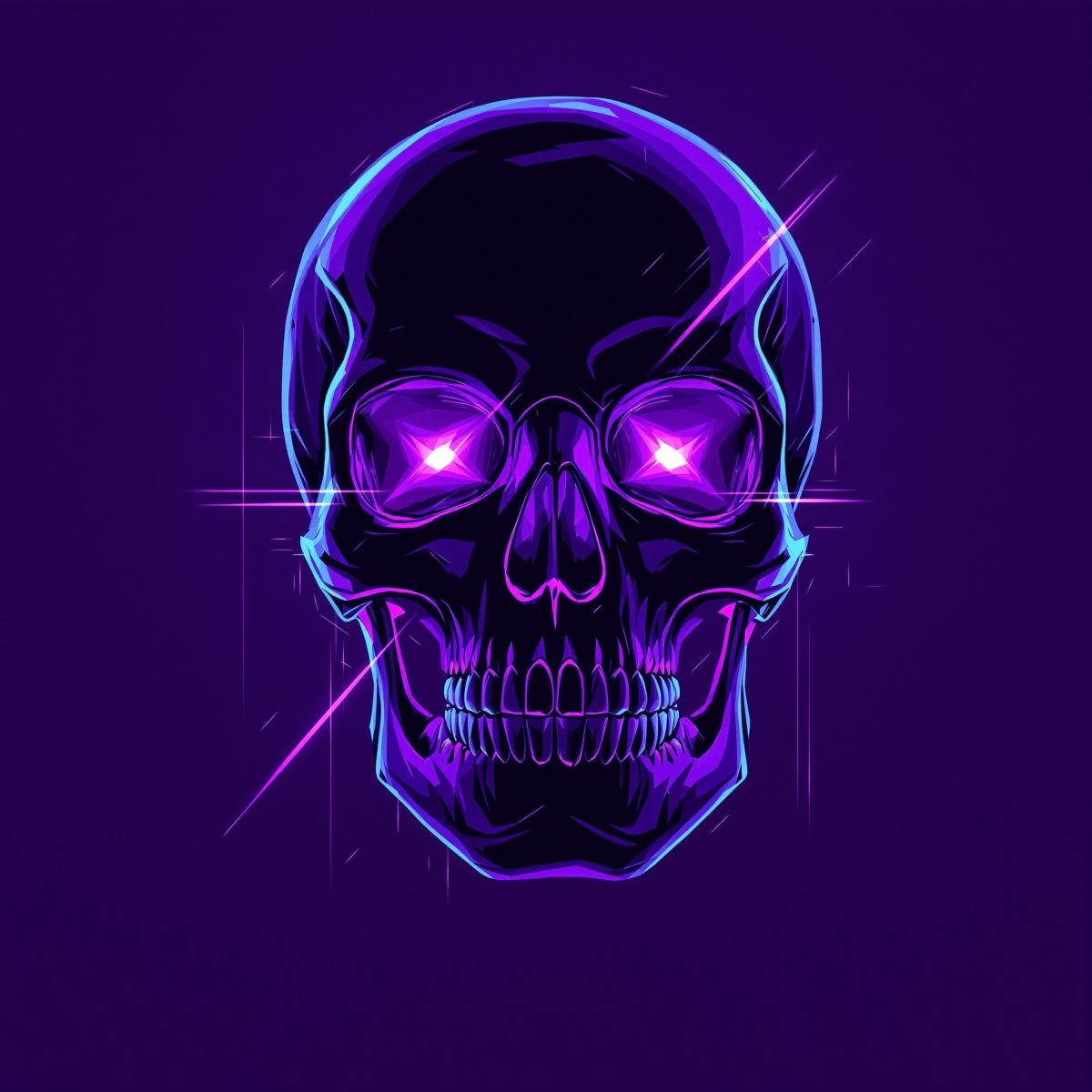 Anime skull avatar profile picture with stylized dark identity and expressive edge