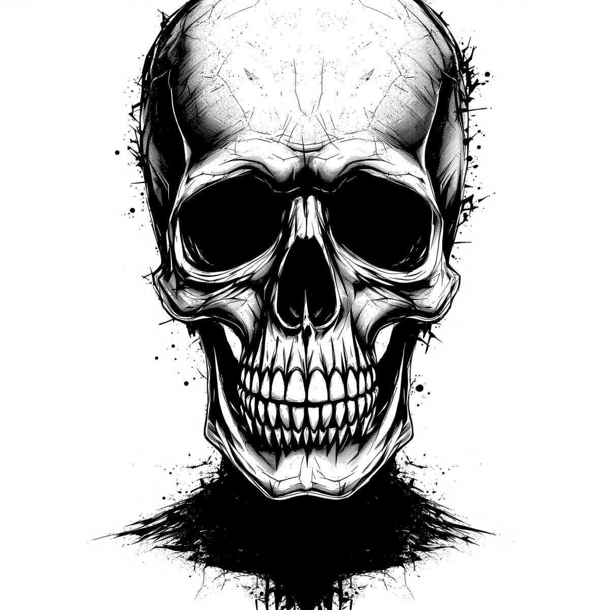 Skull PFP with glitch vibe and distorted visual identity for profile picture