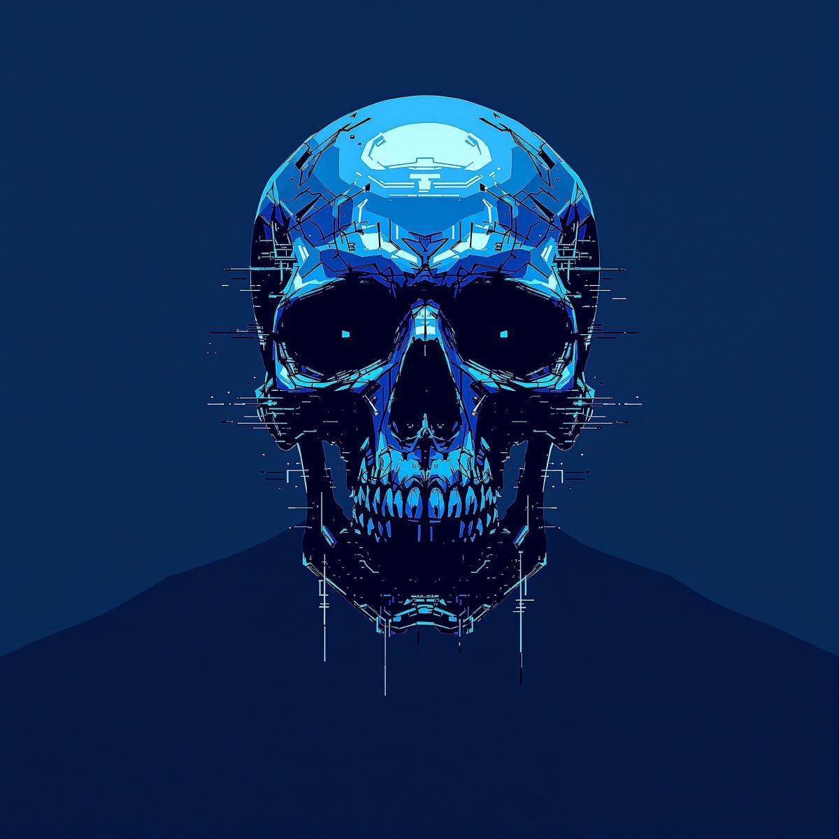 Smoke skull profile picture with atmospheric echo and dark layered identity