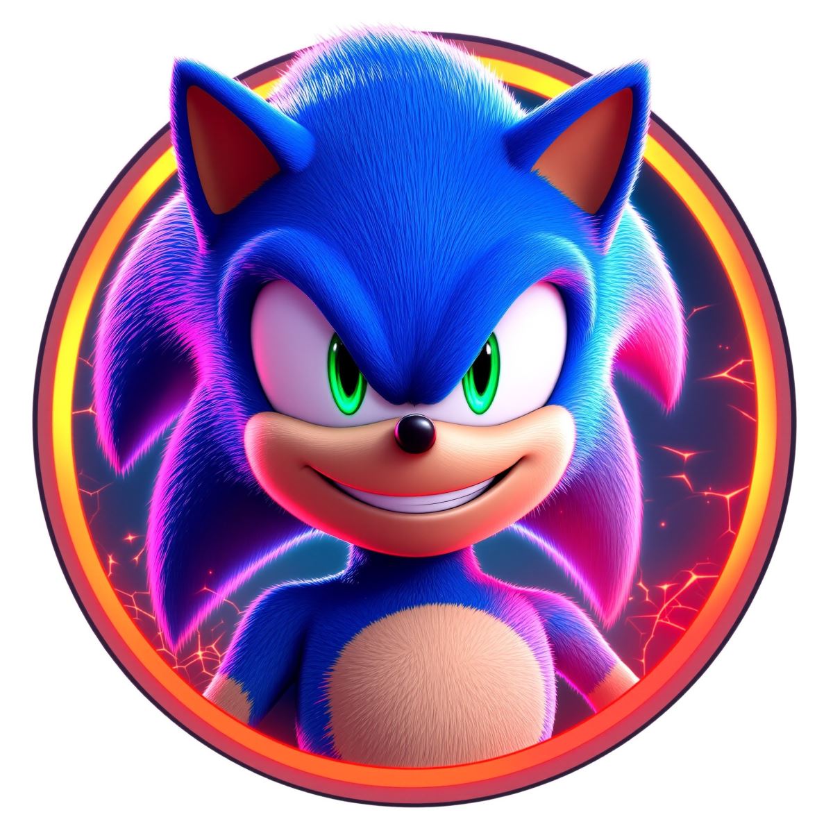 Sonic avatar with clean composition and strong visual clarity