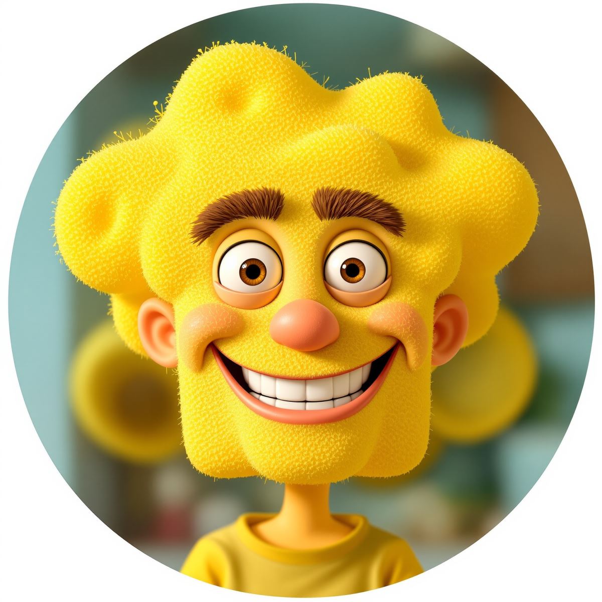 Cartoon PFP with Spongebob cheerful identity and bright expressive energy