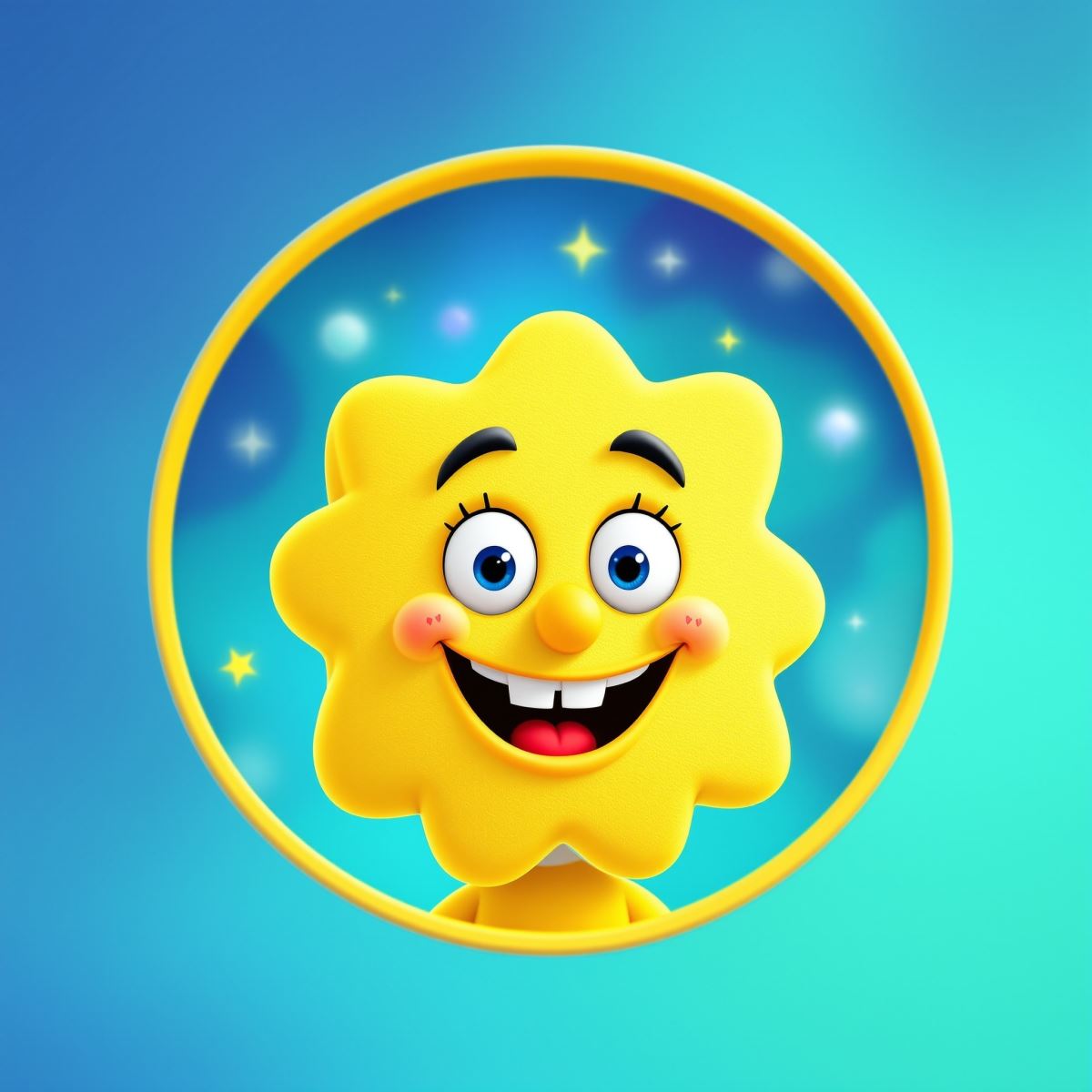 Spongebob avatar PFP designed for expressive joy and strong visual clarity