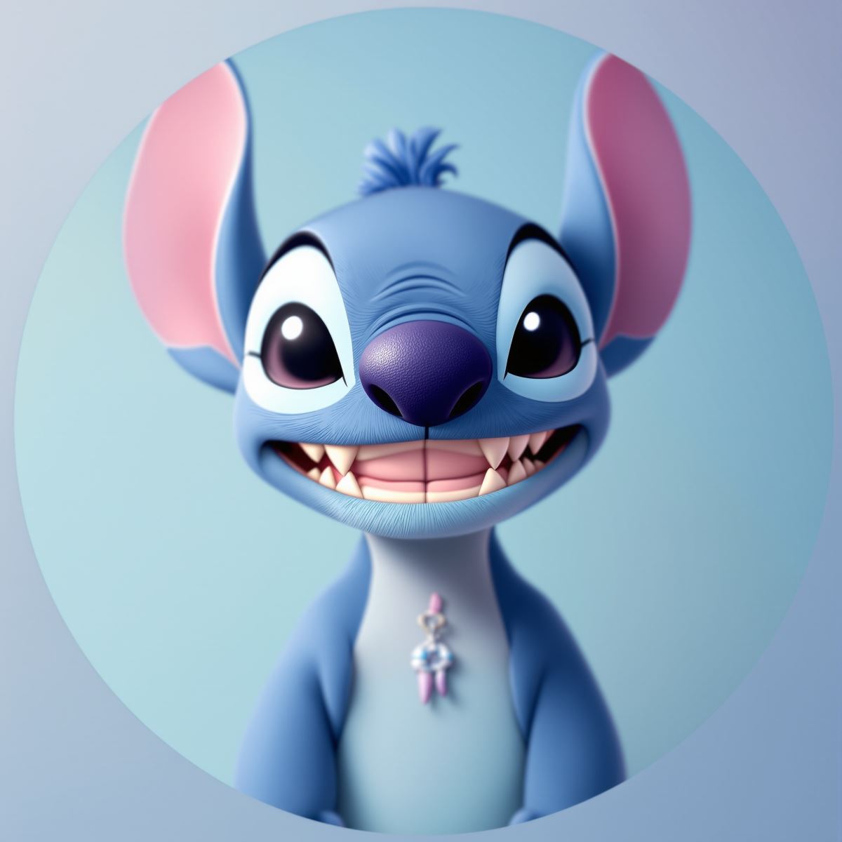 Stitch avatar with mischievous expression and clean composition for PFP use