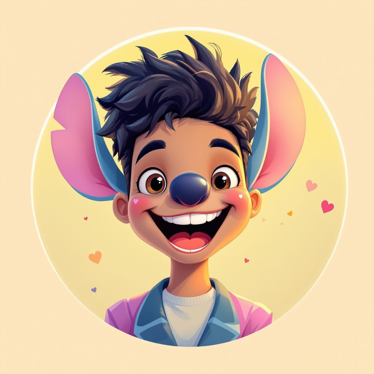 Stitch profile image with cute energy and clear identity for profile recognition