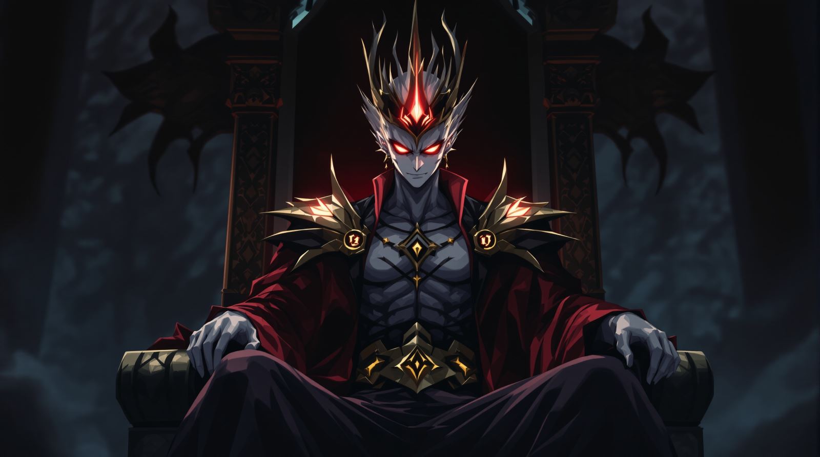 Dark throne Sukuna profile picture with dominant aura and shadow presence