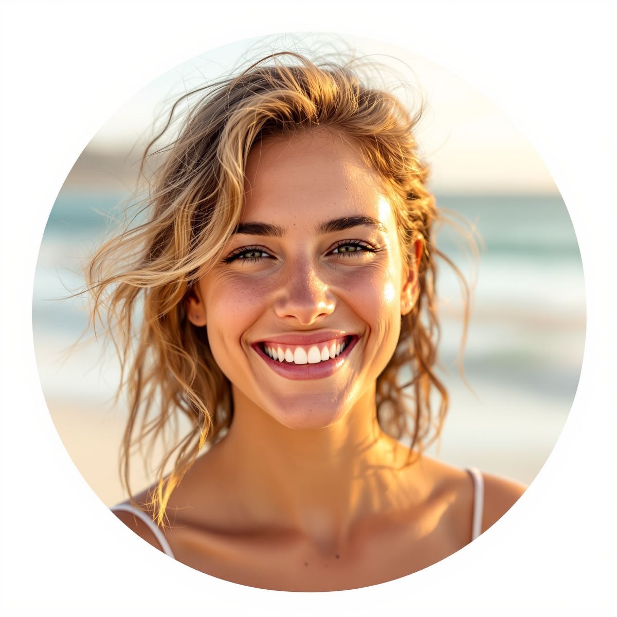 Summer profile picture style avatar with vibrant mood and focused seasonal identity
