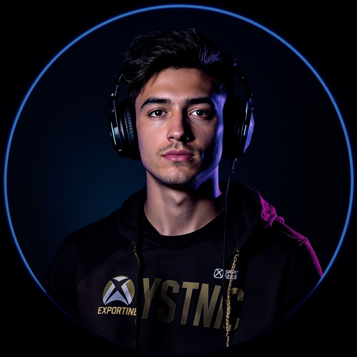 Xbox gamer avatar PFP with competitive identity and sharp recognition focus