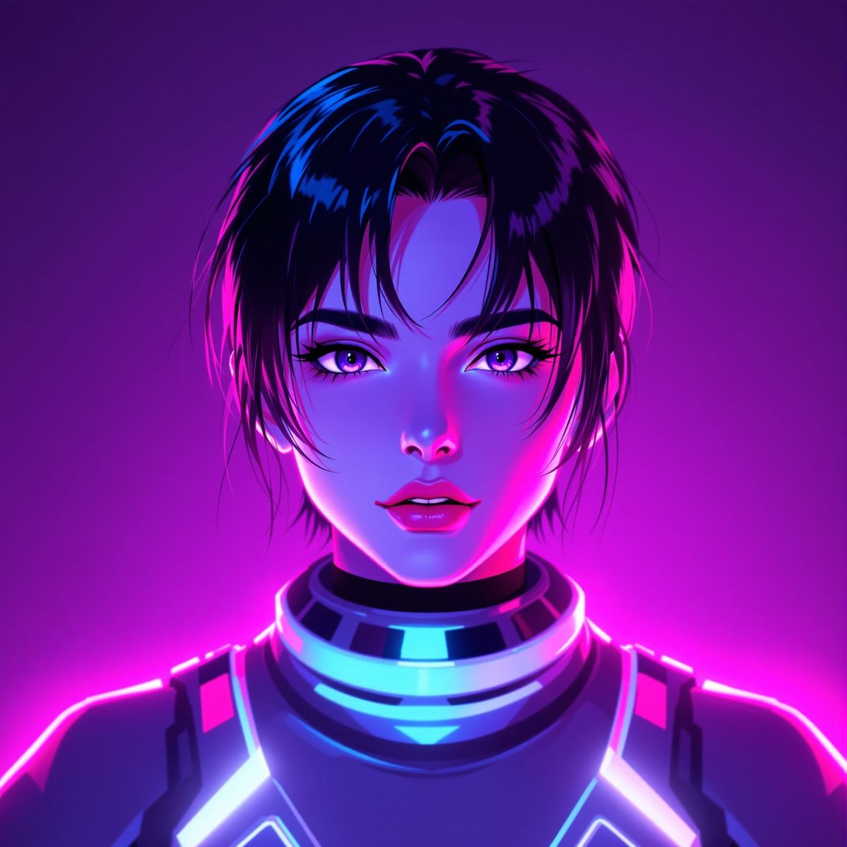metallic layer avatar PFP with chrome texture and futuristic Y2K styling