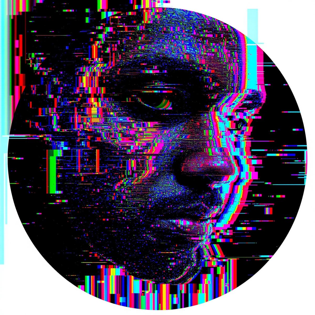 Yeat profile picture style avatar with hyper energy and focused glitch identity