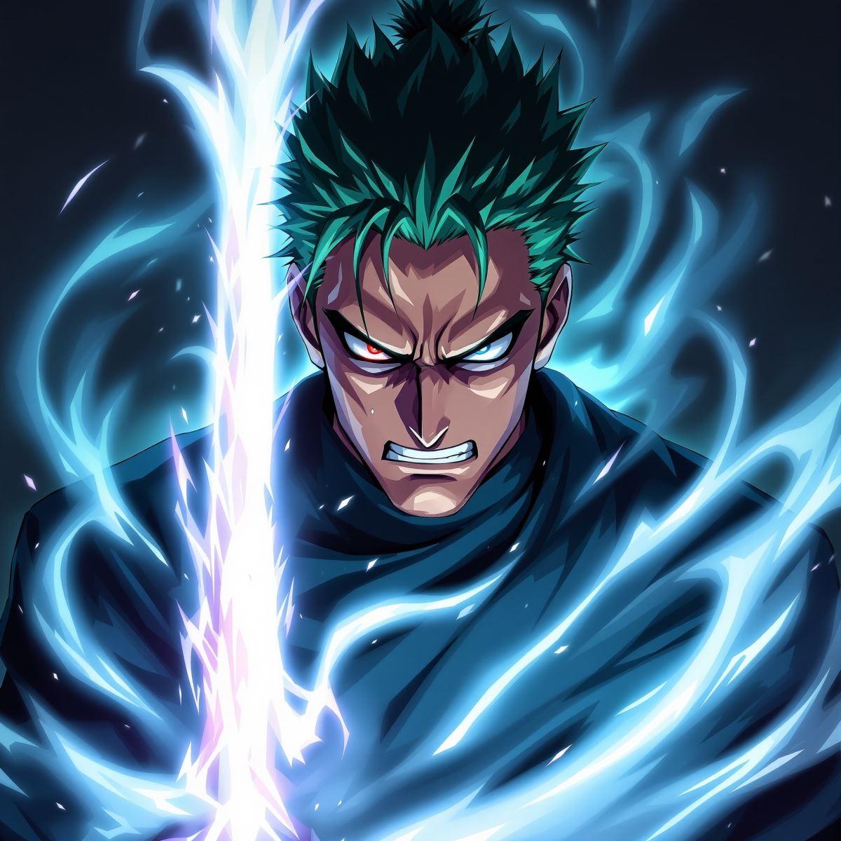 Zoro anime avatar with dark ronin mood and lone warrior profile picture style