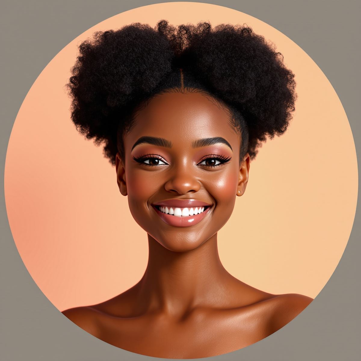 confident Black girl avatar with clean composition and strong profile picture energy