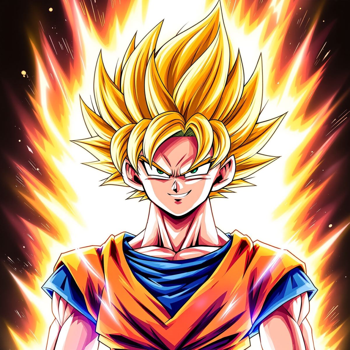 Goku avatar PFP with nova charge energy burst and intense anime power