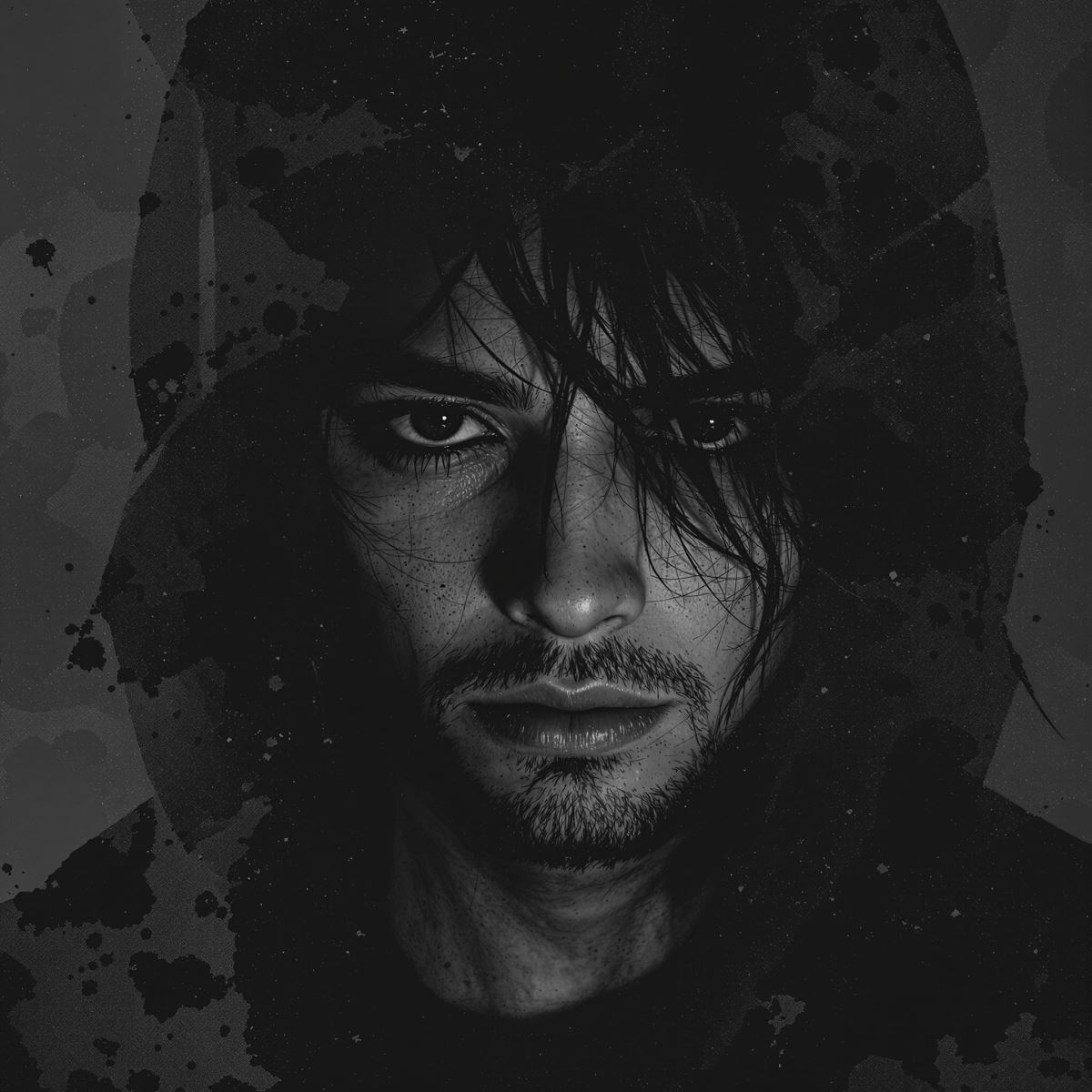 lo-fi grunge PFP avatar with low fidelity texture and muted emotional tone