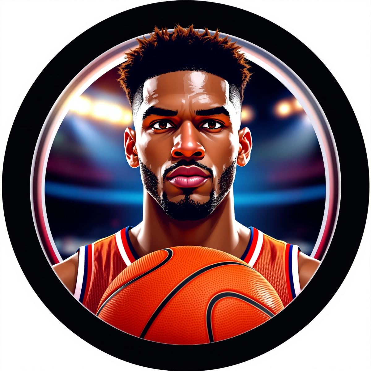 NBA PFP avatar with competitive court energy and refined visual balance