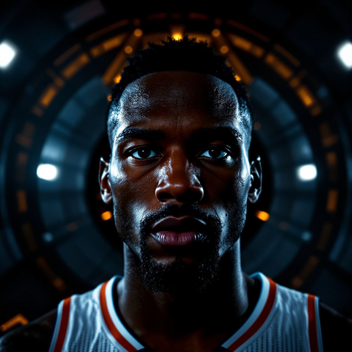 NBA PFP avatar reflecting strong performer mindset and composed intensity