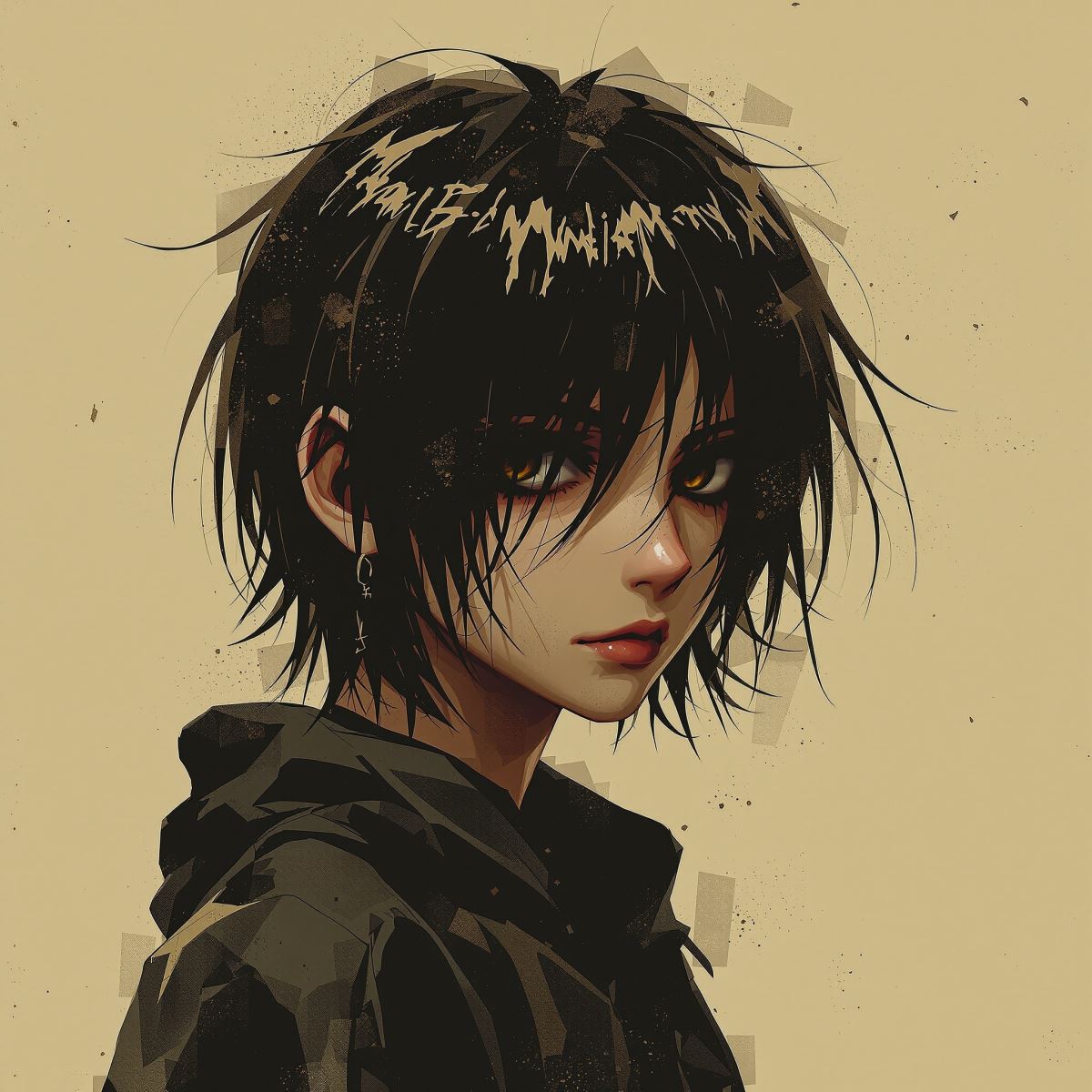 underground grunge avatar PFP with hidden energy and raw digital texture