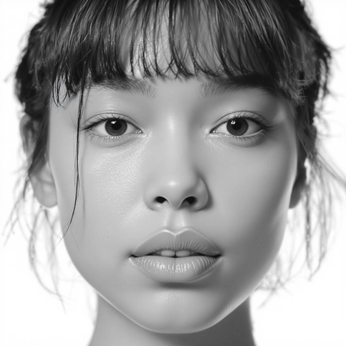 pure-tone white avatar with balanced PFP energy and calm visual structure